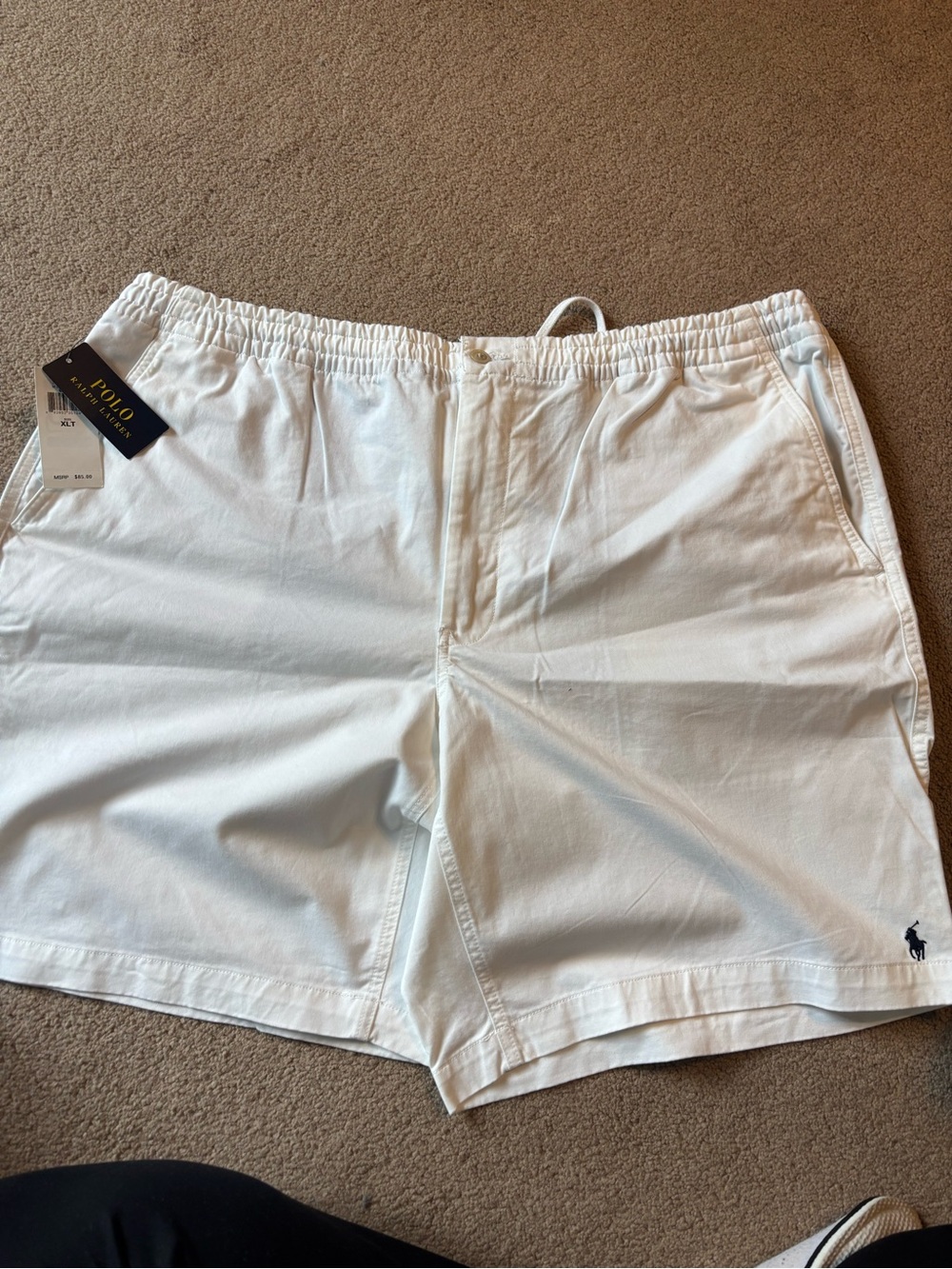 Ralph Lauren White Drawstring Cotton Shorts